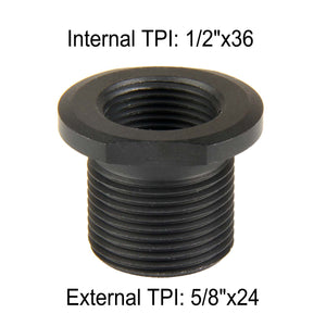 Steel Adapter Muzzle Thread Convert 1/2x36 TPI to 5/8x24 TPI w/ Washer