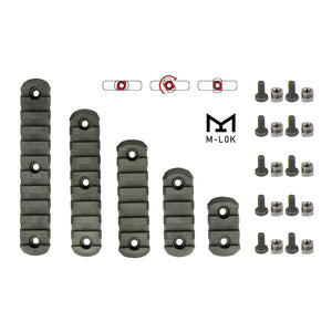 5pcs M-LOK Polymer Picatinny Weaver Rail Section Set 3,5,7,9,11 Slot