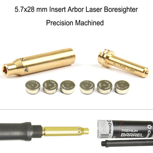 5.7x28 mm Insert Arbor Laser Boresighter Precision Machined Fit CMMG Bore Dia.