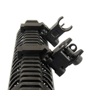 New ALUMINUM 45 Degree Offset Front & Rear Backup Sight Fit Picatinny Weaver Rail (FRS45AL-2-B))