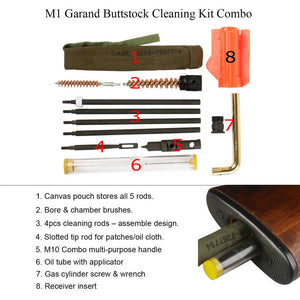 M1 / M1D Garand Buttstock Cleaning Kit Combo — For M1 Garand Cleaning & Maintenance