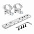 SILVER Ruger 10/22 Rail Mount for Picatinny/Weaver + 25mm Scope Rings Set