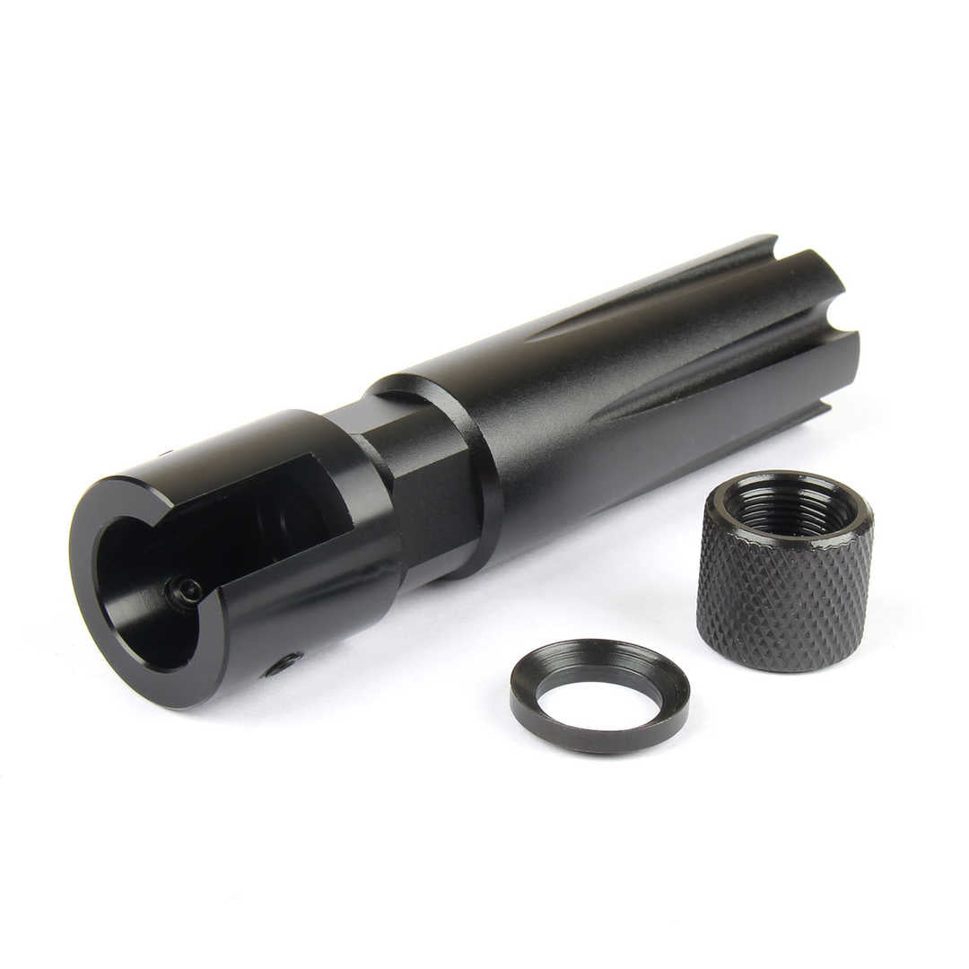 Ruger 10/22 Adapter + Muzzle Brake Compensator - 1/2x28 TPI - Black Aluminum