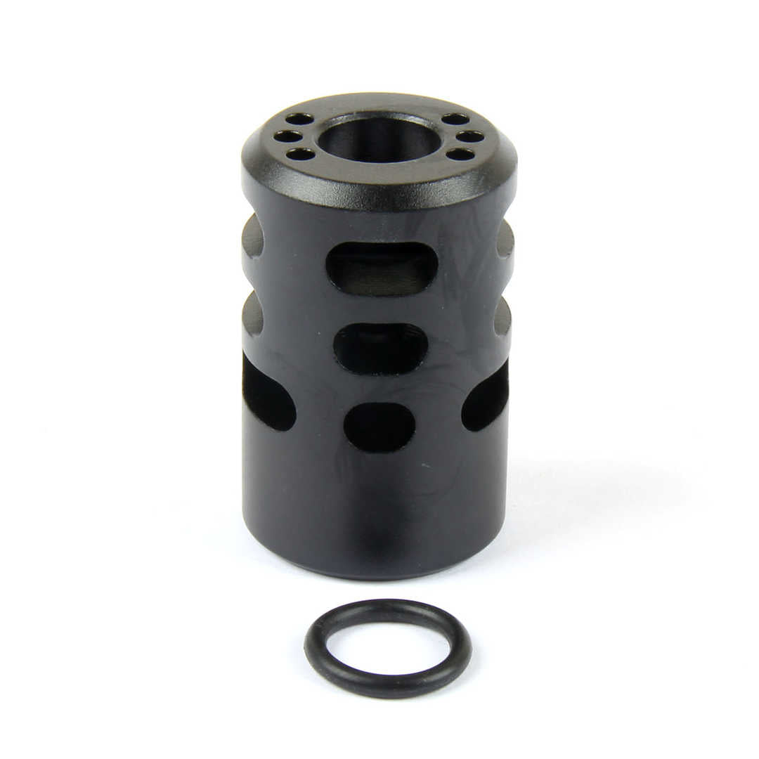 TACBRO Anodized Aluminum Muzzle Brake For Ruger Mark IV 22/45 – 1/2x28 TPI – .22LR – Black