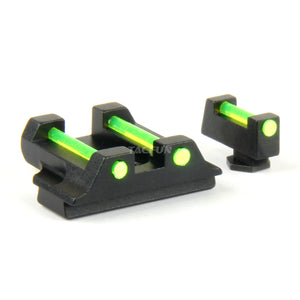 Blue Fiber Optic Front & Rear Sight For Glock Gen 1-4