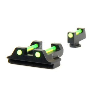 Blue Fiber Optic Front & Rear Sight For Glock Gen 1-4