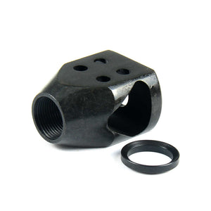 1/2"x28 or 1/2"x36 Thread Mini Tanker Style Muzzle Brake For .223/5.56 or 9mm