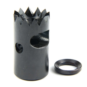 1/2"x28 or 1/2"x36 or 5/8"x24 Thread Short Shark Style Muzzle Brake For .223/5.56 or 9mm or .308
