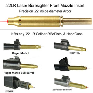 .22LR Laser Bore Sight, Sighter, Front Insert Arbor Boresighter Precision Fit