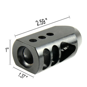 49/64x20 Competition Grade Tanker Muzzle Brake, Steel with Black Phosphate Finish for .50 Beowulf