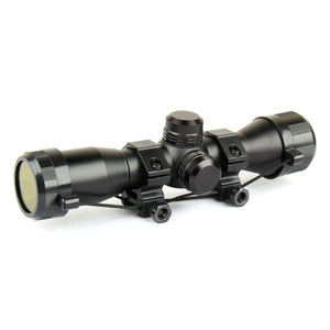 4X32 Crossbow Compact Scope with 4 Line Reticle w/ 1" Picatinny Rings
