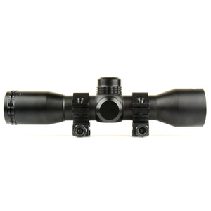 4X32 Crossbow Compact Scope with 5 Line Reticle and 1" Picatinny Scope Rings