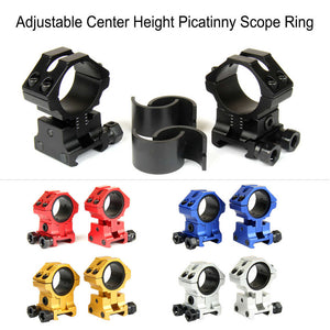 Adjustable Center Height Picatinny Scope Ring Mount Fit 30 mm & 1" 25.4 mm Tube