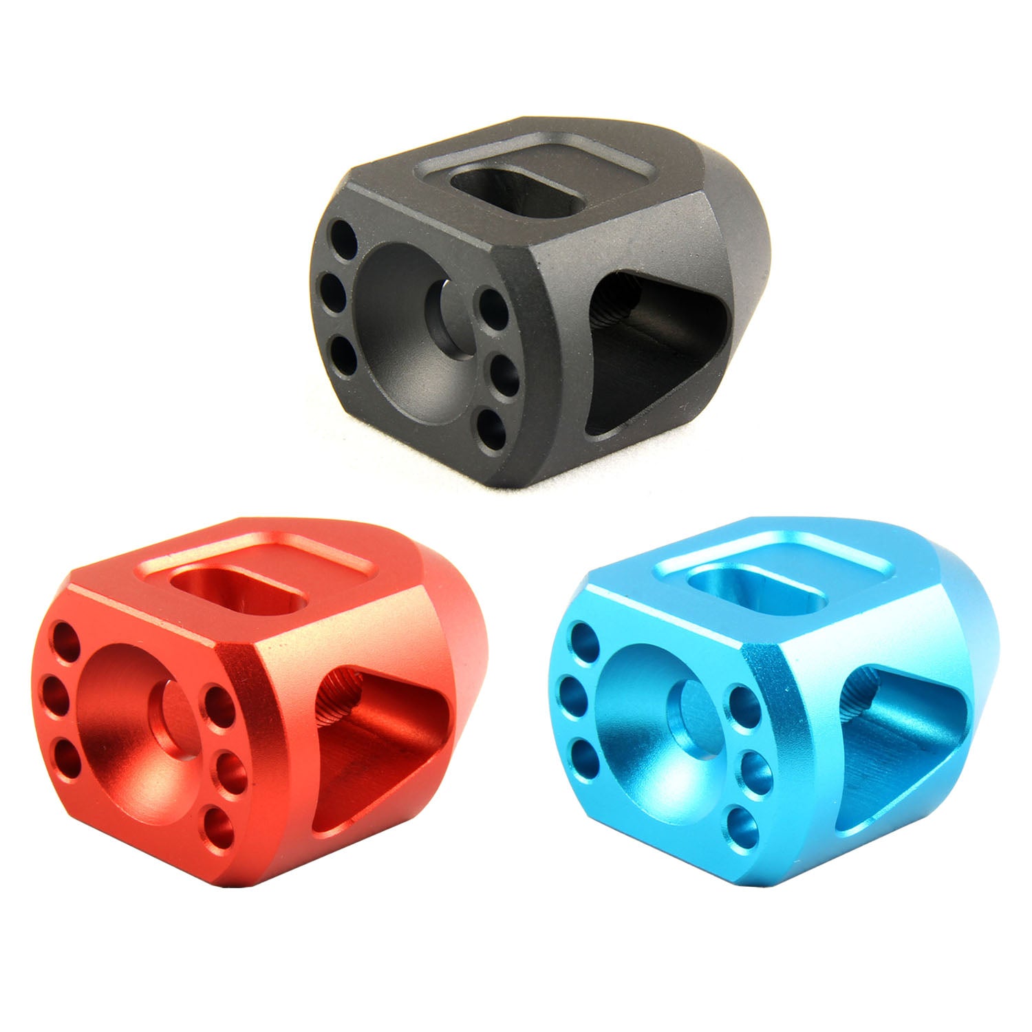 TACFUN Tanker Style Short Muzzle Brake – 1/2x28 Thread, Triangular Baffle For .223 Rifles