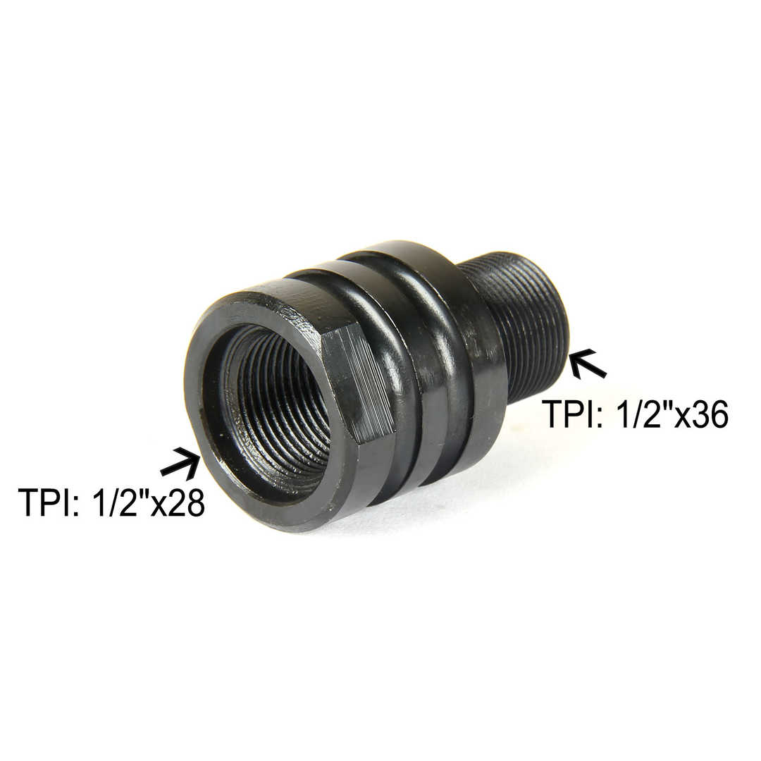 Steel Adapter Muzzle Thread Convert 1/2x28 TPI to 1/2x36 TPI w/ Washer ...