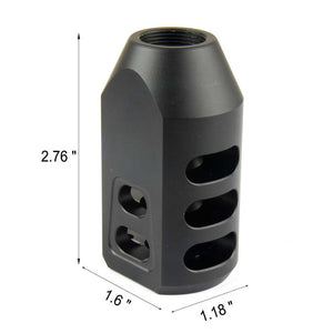 Tanker Style Muzzle Brake .50 Beowulf 3/4 x 24 TPI With Jam Nut
