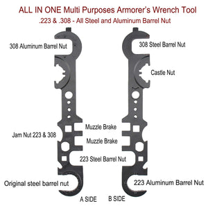 New design 2nd Gen .223 and .308 All In One Multi Purposes Armorer's Combo Wrench Tool