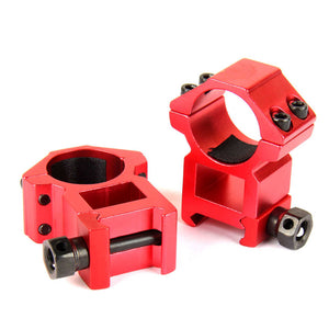 RED A Pair 25.4mm / 1 Inch Scope Ring Picatinny weaver Rail Mount