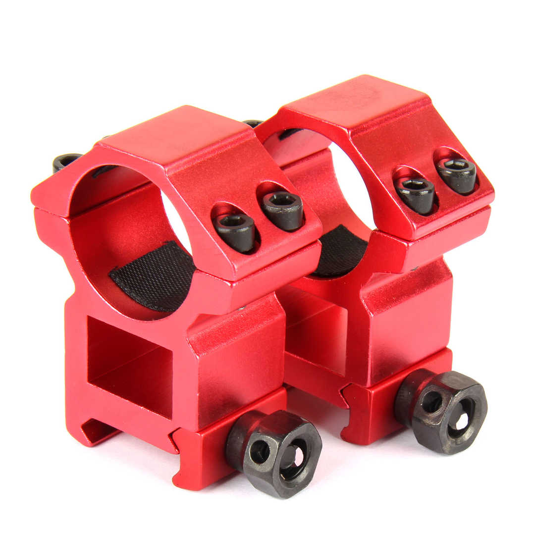 Red Scope Rings RED A Pair 25.4mm / 1 Inch Scope Ring Picatinny weaver Rail Mount – TACFUN