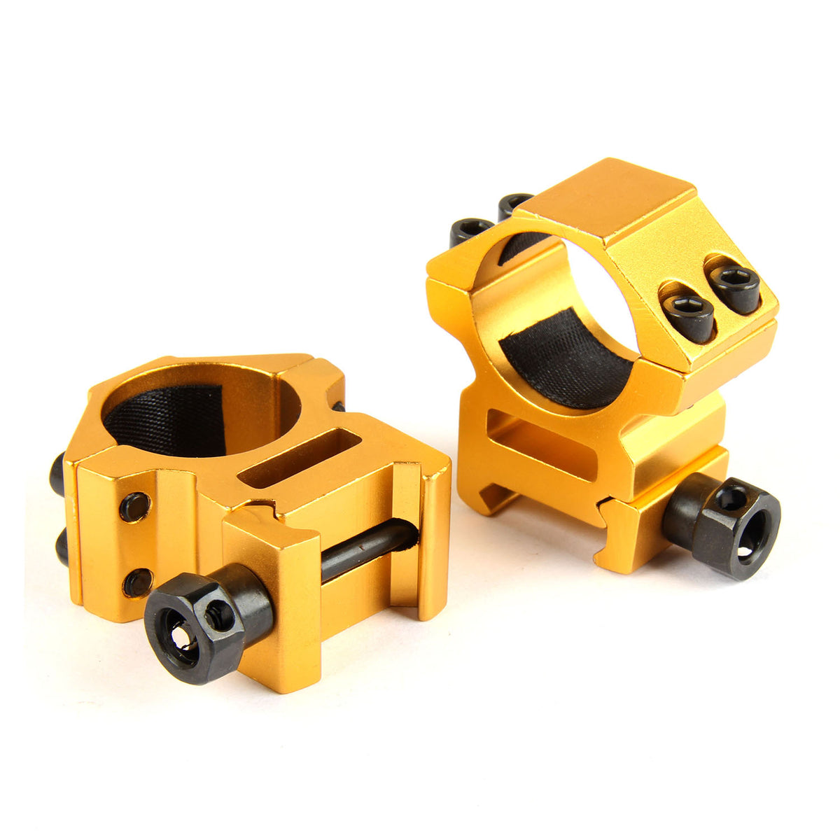 GOLD A Pair 25.4mm / 1 Inch Scope Ring Picatinny weaver Rail Mount – TACFUN