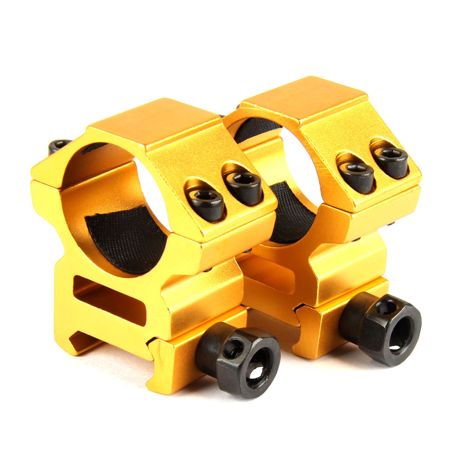 GOLD A Pair 25.4mm / 1 Inch Scope Ring Picatinny weaver Rail Mount – TACFUN
