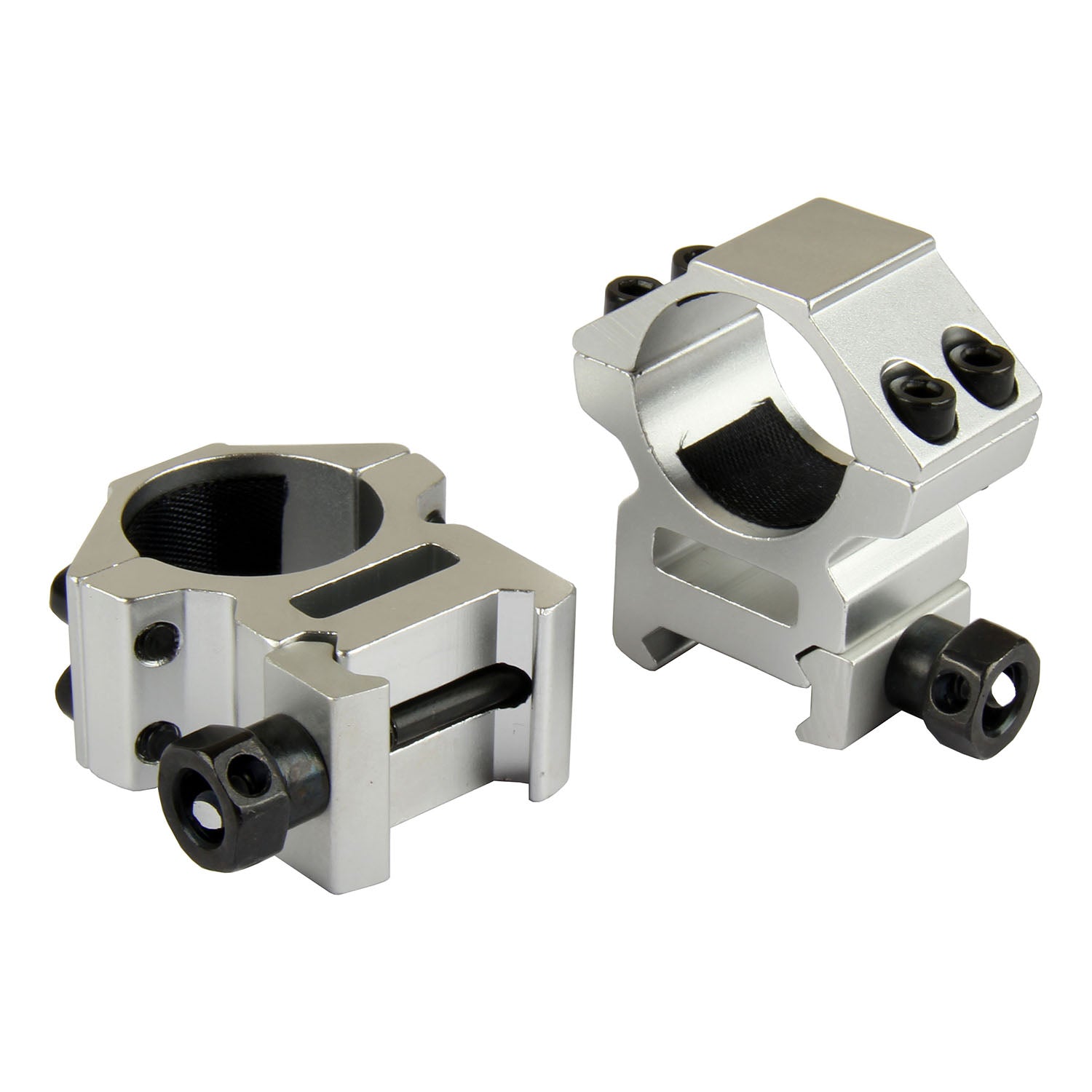 SILVER A Pair 25.4mm / 1 Inch Scope Ring Picatinny weaver Rail Mount ...