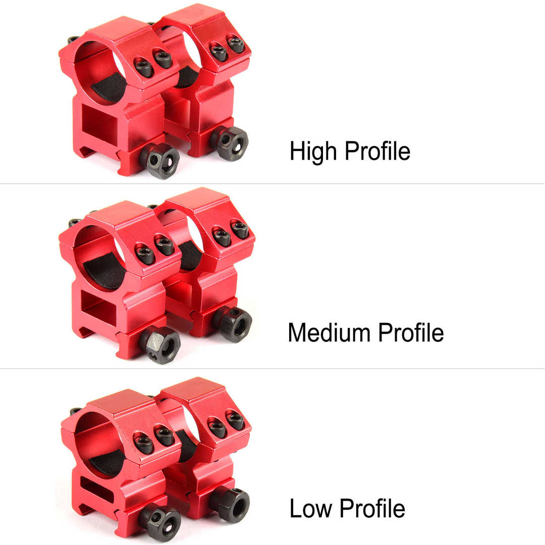 Red Scope Rings RED A Pair 25.4mm / 1 Inch Scope Ring Picatinny weaver Rail Mount – TACFUN
