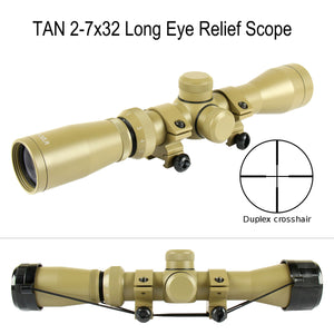 TAN Mosin Nagant 2-7x32 Long Eye Relief Scope