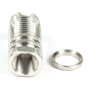 Stainless Steel 5/8"x24 Thread Four Prong Muzzle Brake For .308