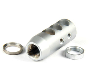 Stainless Steel 1/2"x28 or 5/8"x24 Thread Compact Style Muzzle Brake For .223/5.56 or .308
