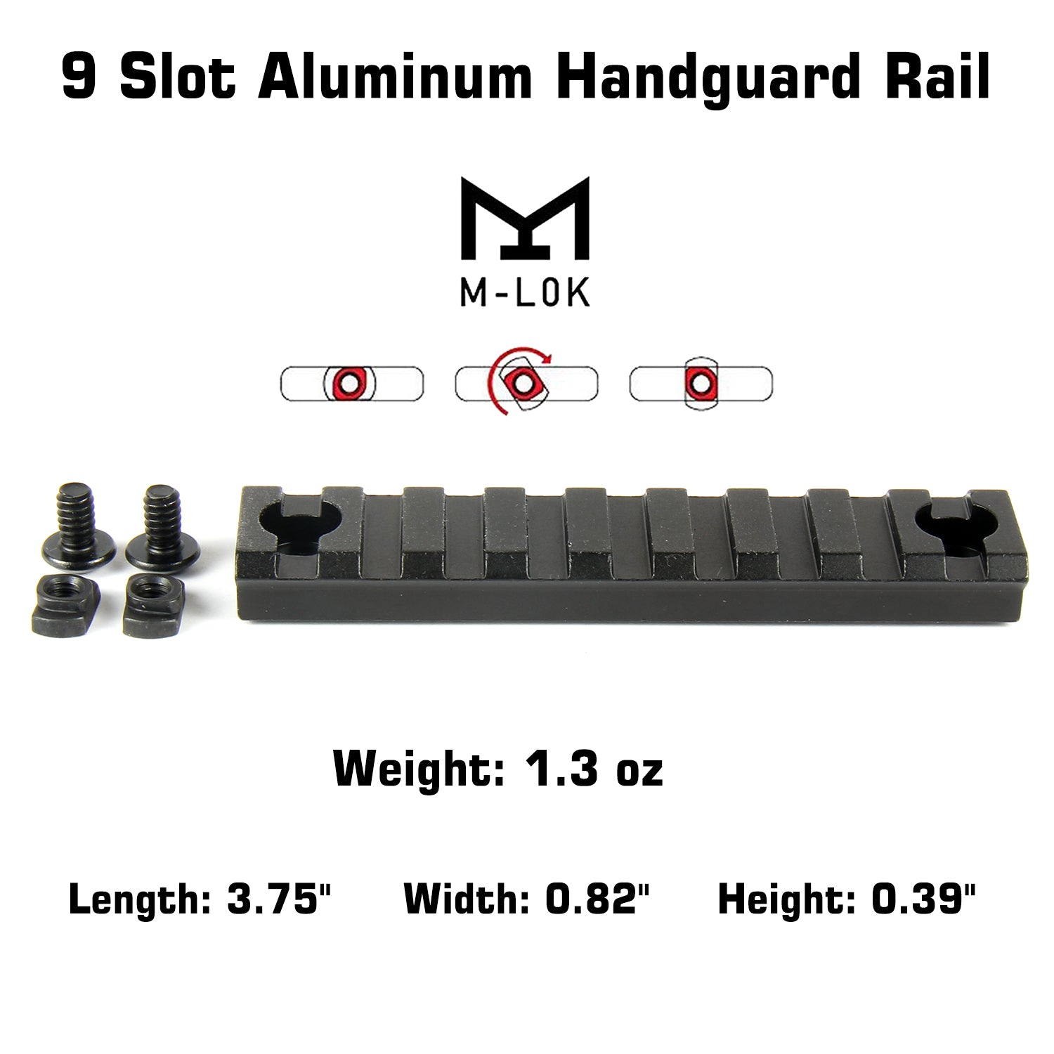 Silver M Lock Hand Rails 3PCS Combo M-Lok Aluminum Rail Mount Handguard Section 5,9,13 Slot Pic ...