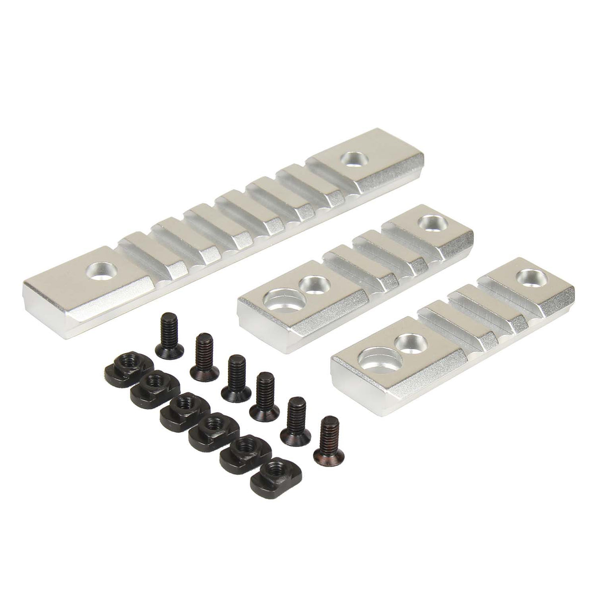 SILVER 3PCS COMBO M-Lok ALUMINUM Rail Mount Handguard Section 7 3 3 Sl ...
