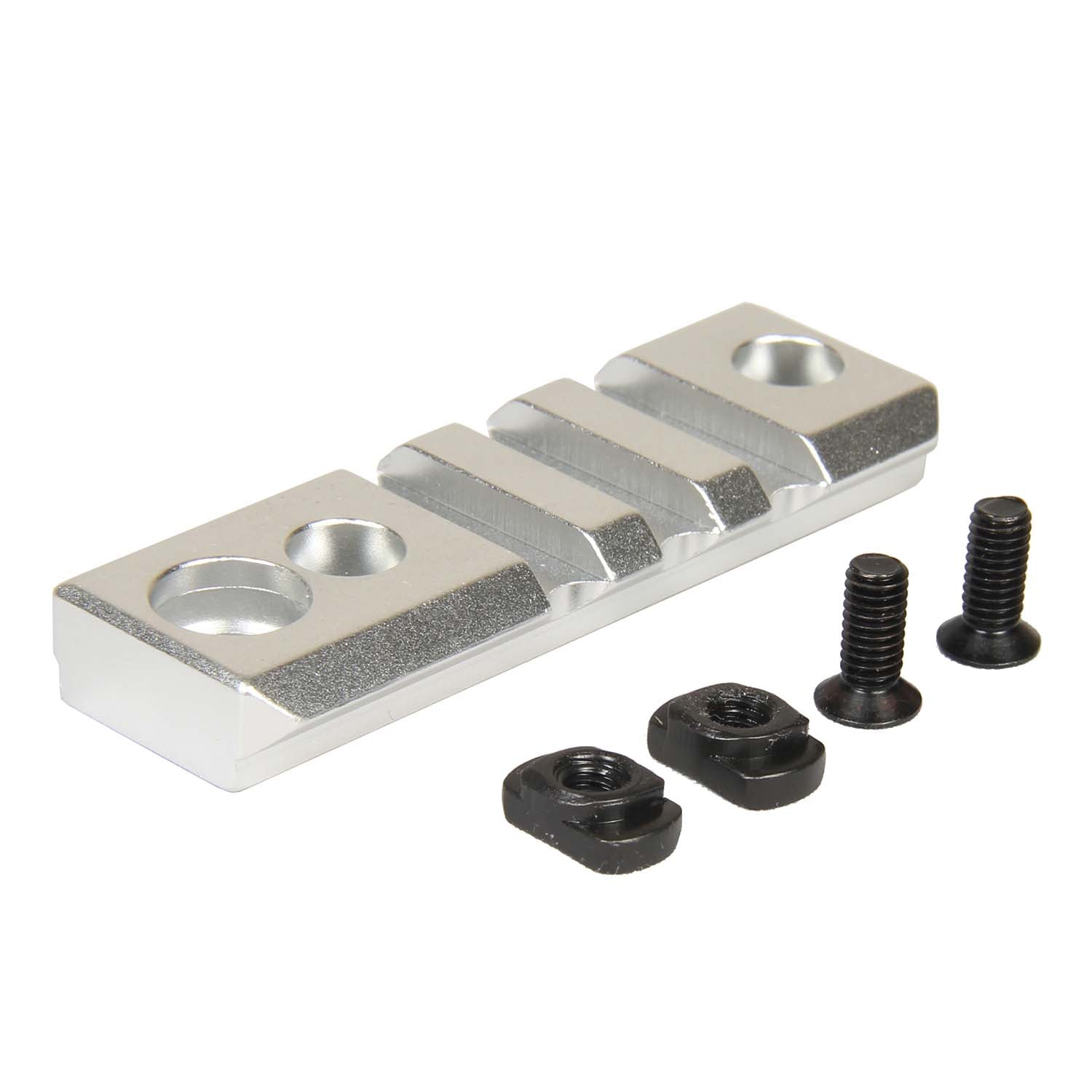 Silver M Lock Hand Rails SILVER 3PCS COMBO M-Lok ALUMINUM Rail Mount Handguard Section 7 3 3 Sl ...